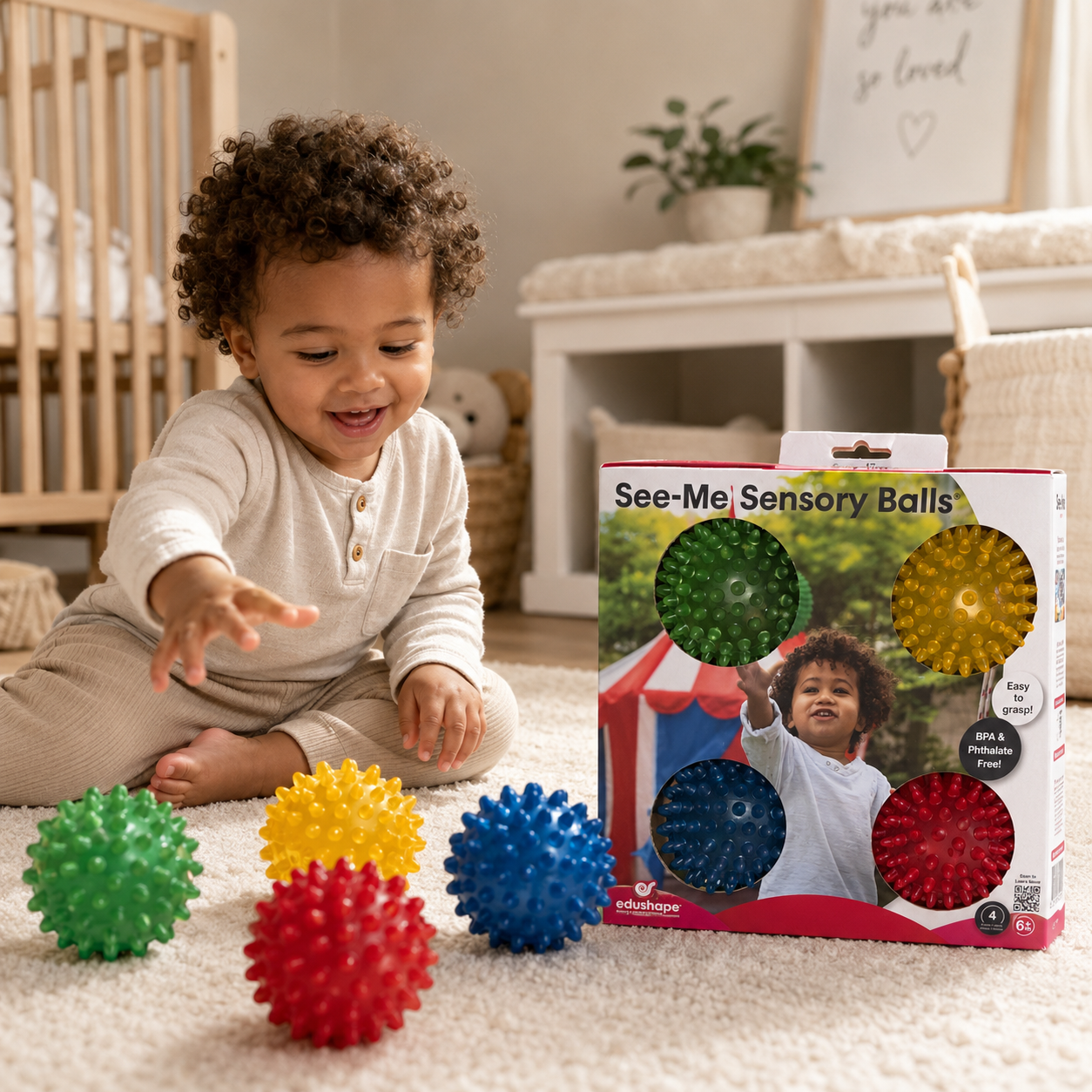 Edushape See-Me Sensory Balls – Set of 4 (6M+)