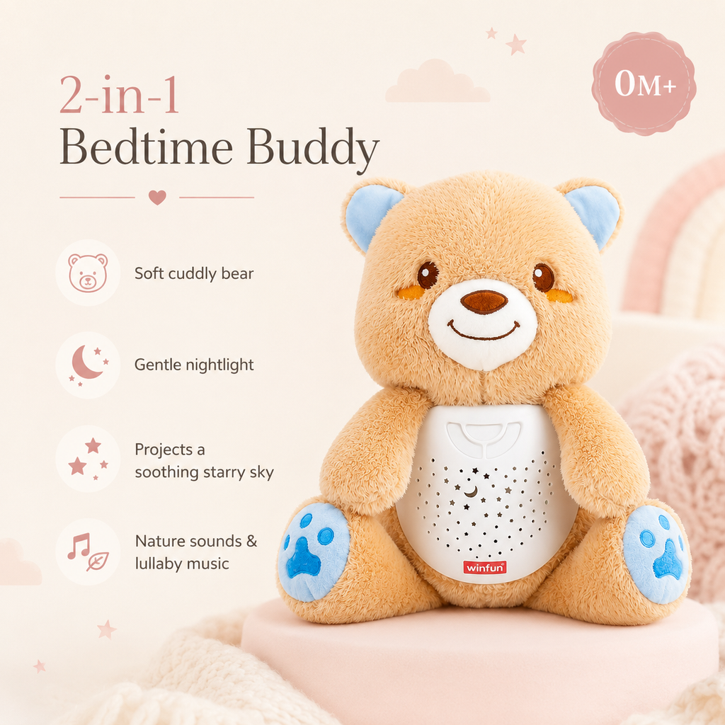 Winfun Starry Lights Bear – 2-in-1 Night Light & Sleep Soother