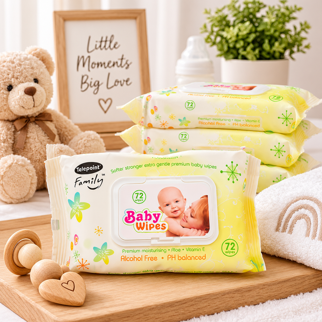 Telepoint Family Baby Wipes – 72 Wipes × 6 Pack