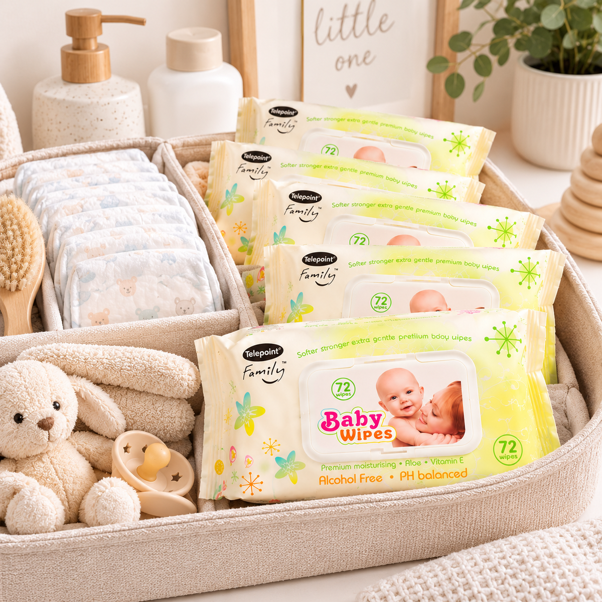 Telepoint Family Baby Wipes – 72 Wipes × 6 Pack