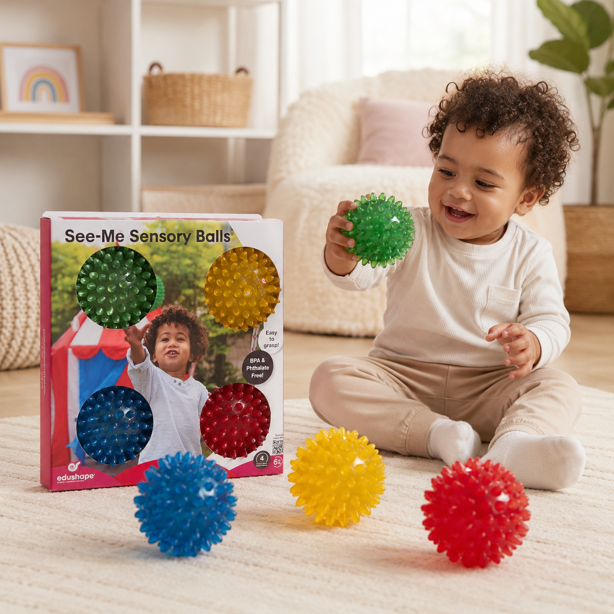 Edushape See-Me Sensory Balls – Set of 4 (6M+)