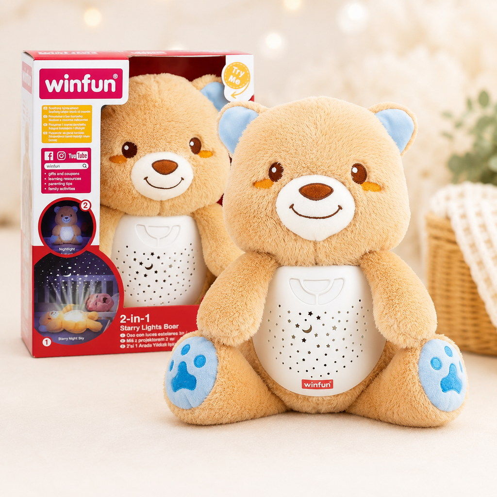 Winfun Starry Lights Bear – 2-in-1 Night Light & Sleep Soother