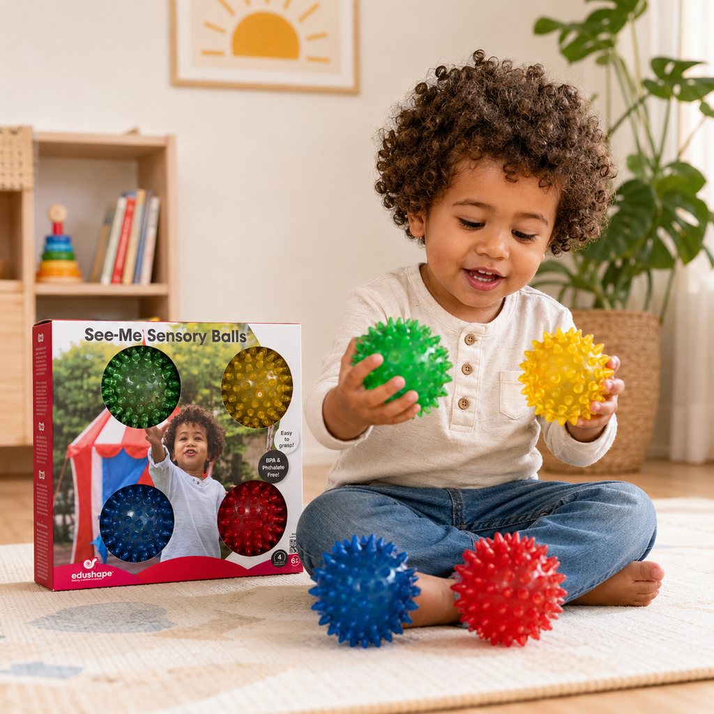 Edushape See-Me Sensory Balls – Set of 4 (6M+)