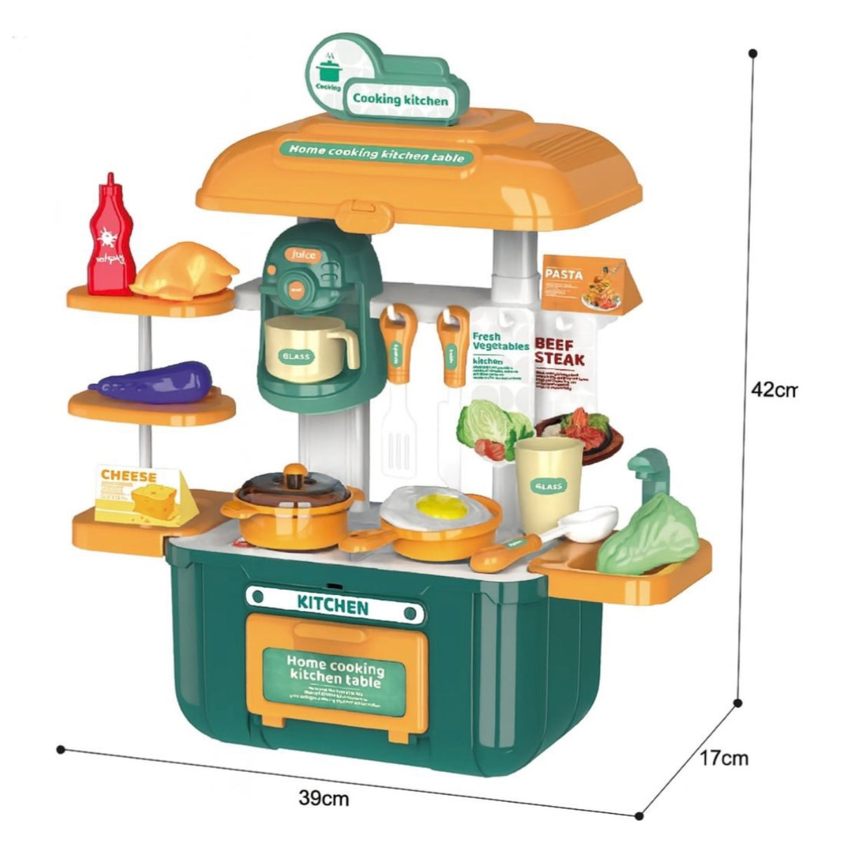 Little Chef Portable Kitchen Play Set – 34 Piece