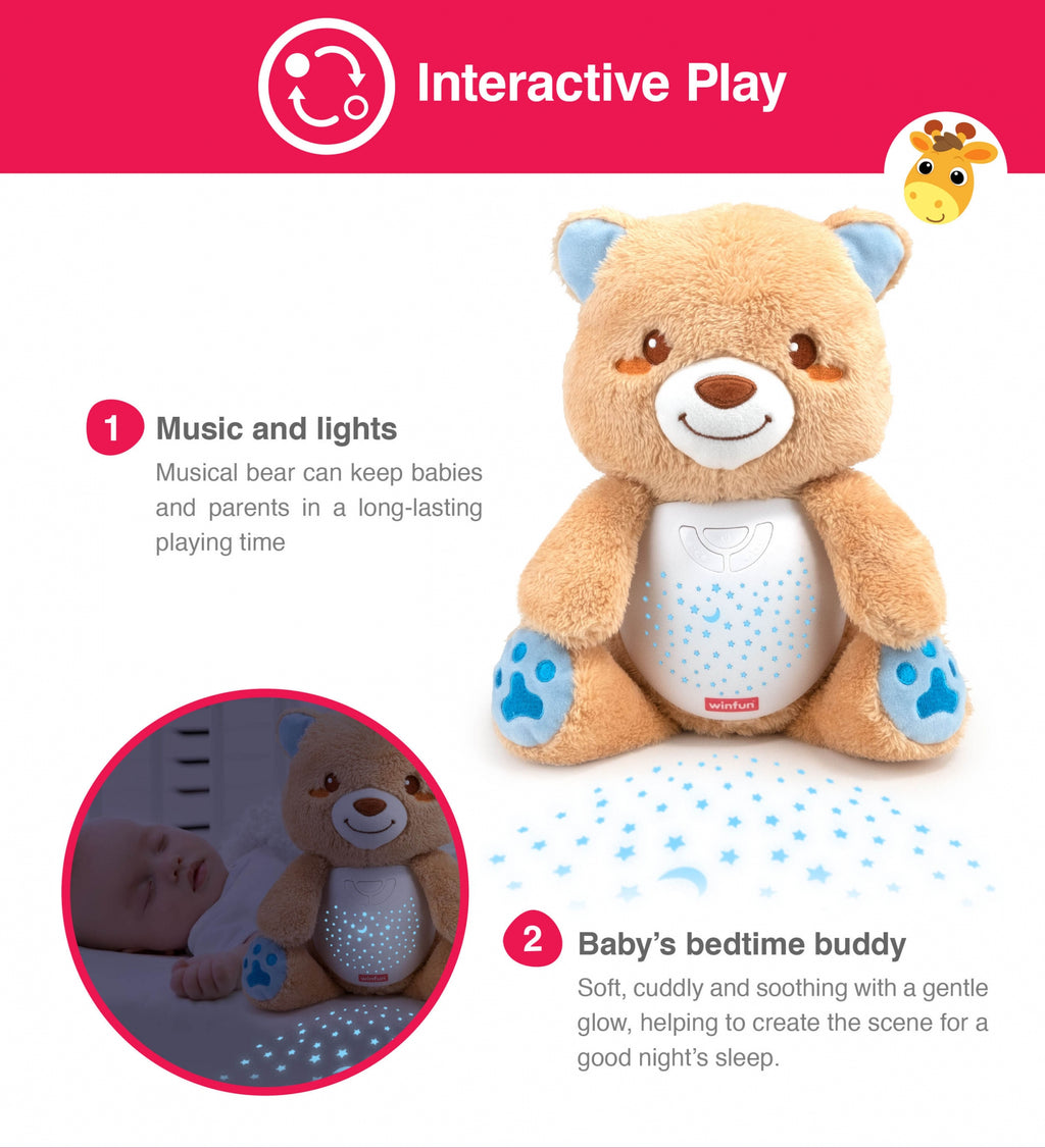 Winfun Starry Lights Bear – 2-in-1 Night Light & Sleep Soother