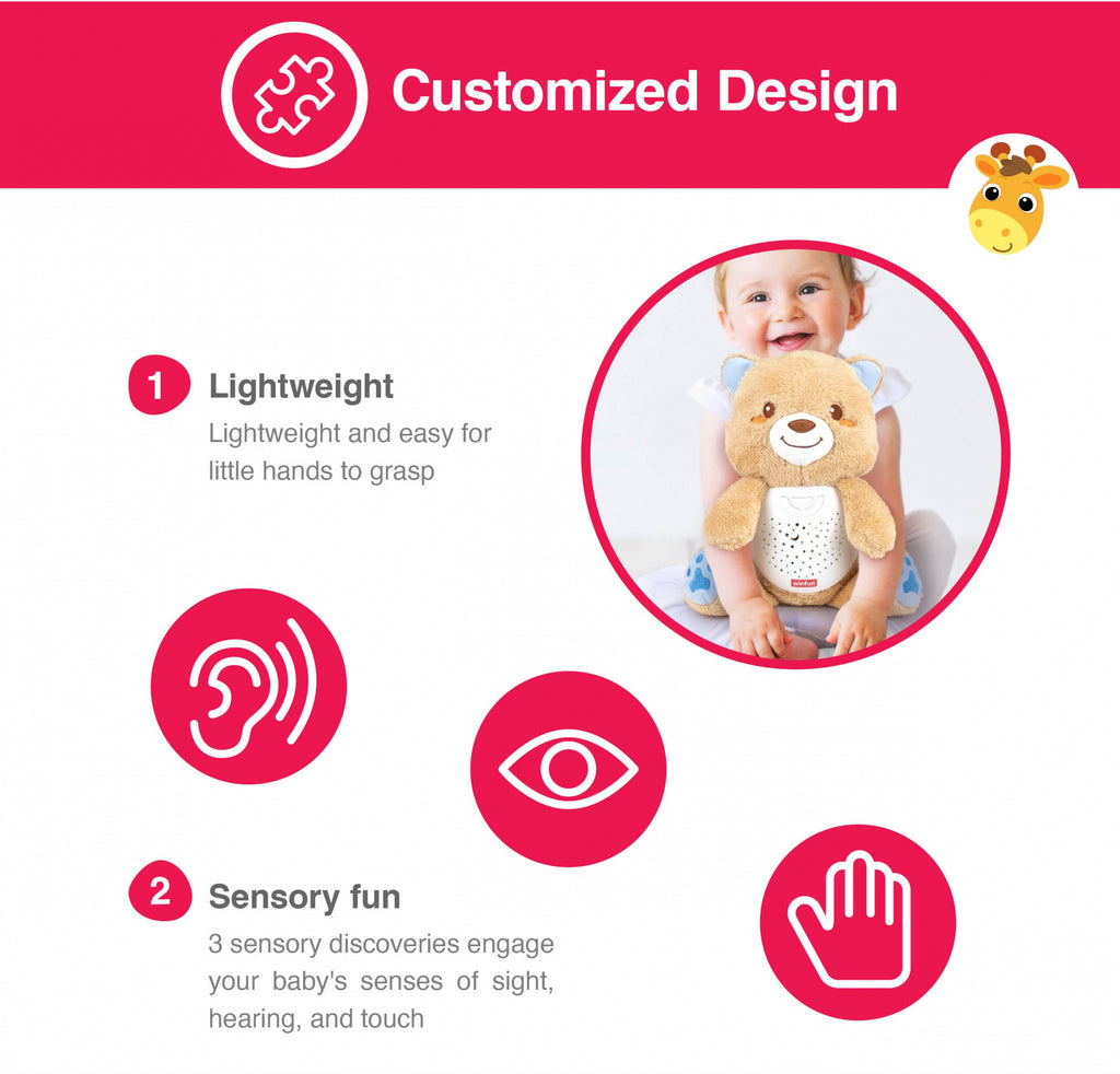 Winfun Starry Lights Bear – 2-in-1 Night Light & Sleep Soother