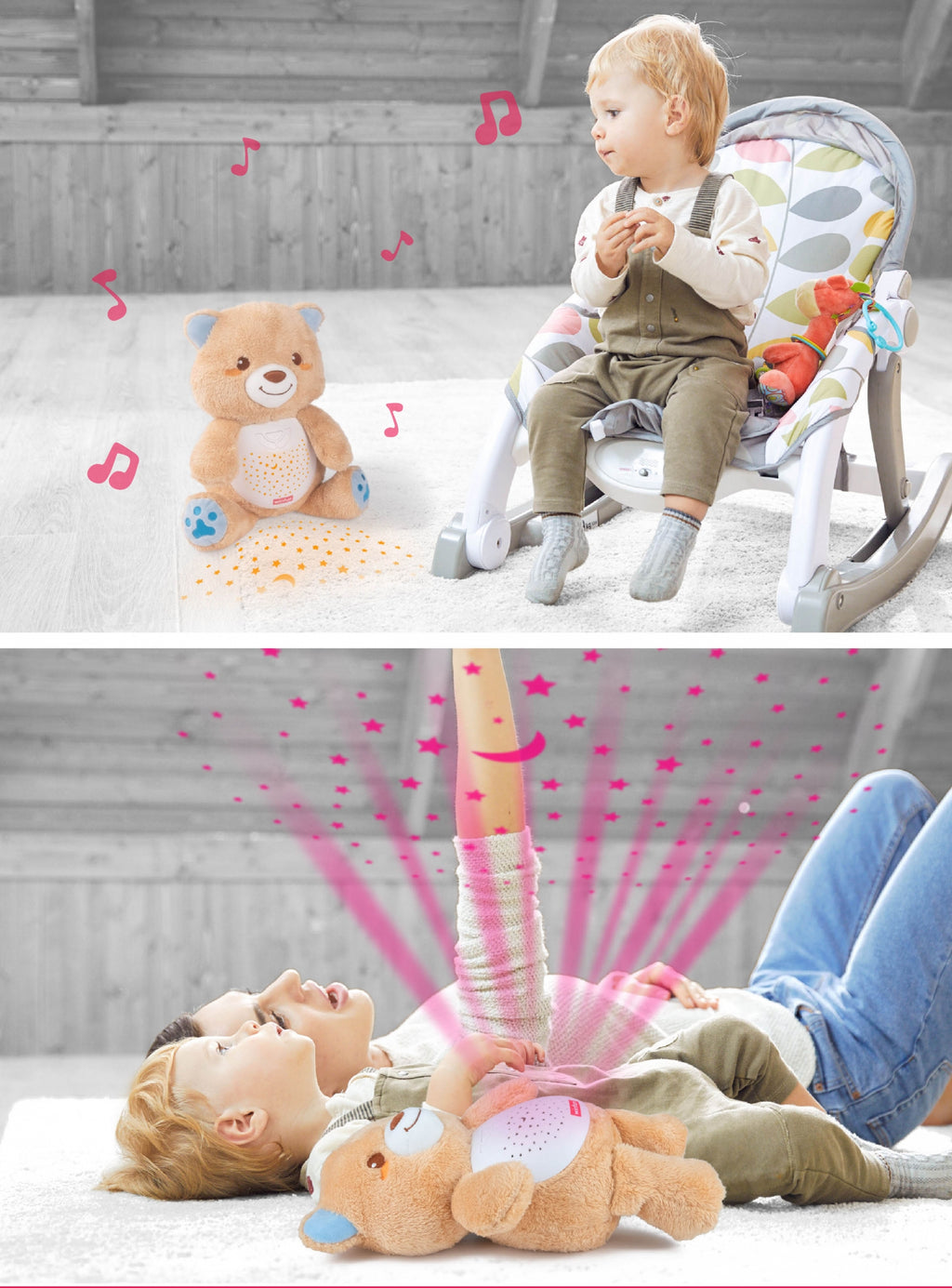 Winfun Starry Lights Bear – 2-in-1 Night Light & Sleep Soother