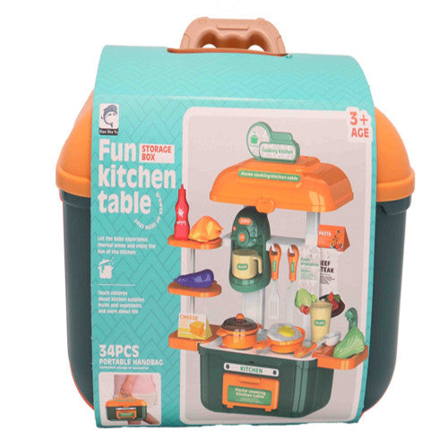 Little Chef Portable Kitchen Play Set – 34 Piece